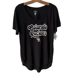 Campus Lifestyle Colorado Rockies T-Shirt Size XLTunic Black Short Sleeve NEW